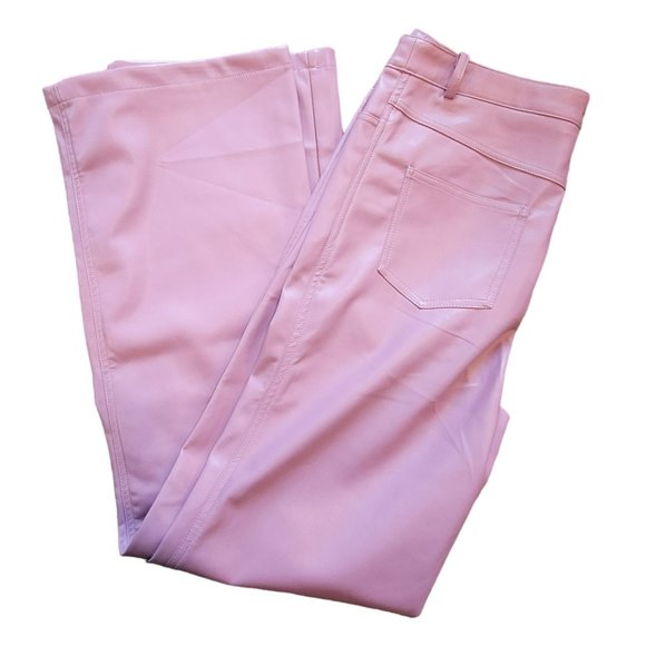 Ellison Purple Pants Festival Leather Look Woman's Straight Leg Size L JJ3009 - Picture 2 of 9